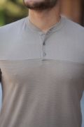 Erkek Hakim Yakalı Kısa Kollu Pamuklu T-shirt resmi